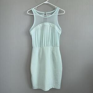 NWT BCBGeneration Women's Mesh Dress, Light Green Mink Size 4 Mini Sleeveless